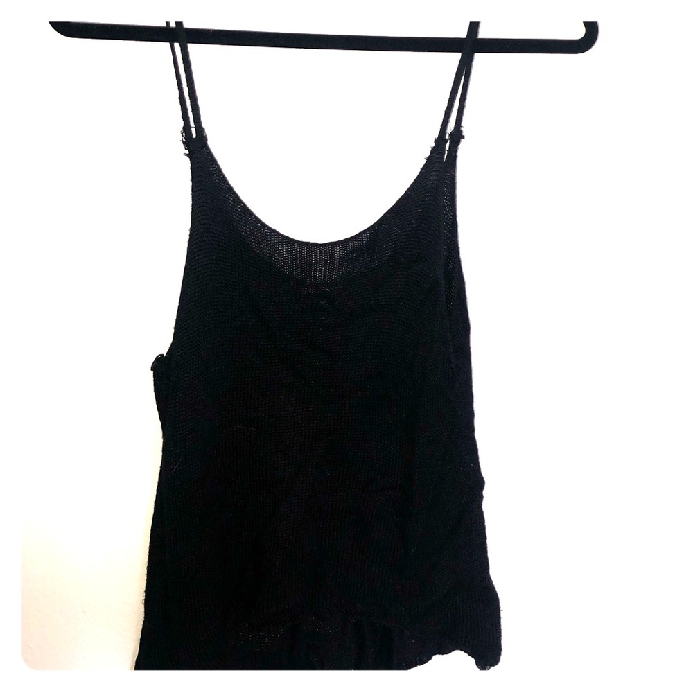 Black mesh tank top